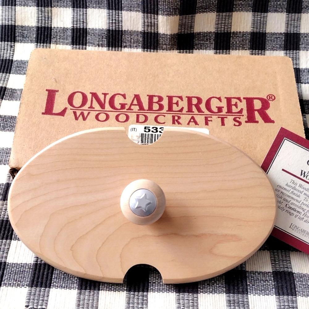 Longaberger Woodcrafts© Lid Hardwood Maple Star Knob NIB